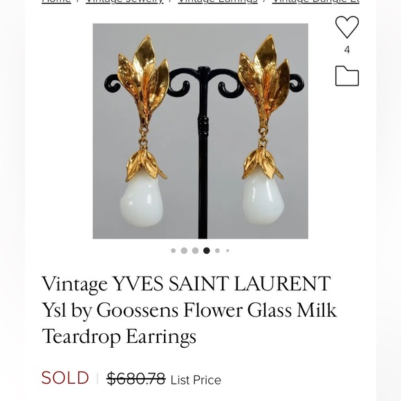 BOLD GOLD FLOWER AND PEARL DROP CLIP ON EARRINGS - Picture 3 of 13